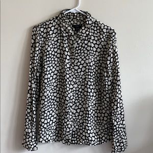 Silk Button-Up shirt in heart print